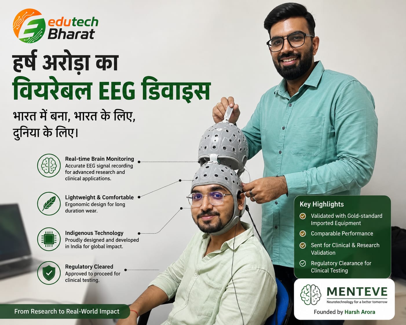 IIT Kanpur के हर्ष अरोड़ा बना रहे भारत का अपना EEG डिवाइस, Neuroscience Research को लैब से अस्पताल तक पहुंचाने की तैयारी