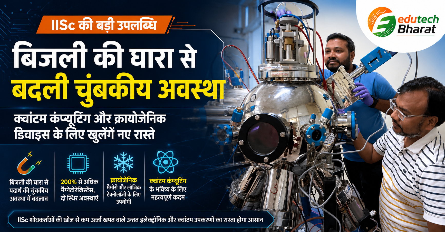 IISc के वैज्ञानिकों ने विकसित की बिजली से नियंत्रित चुंबकीय स्विचिंग तकनीक, क्वांटम कंप्यूटिंग के लिए खुलेंगे नए रास्ते